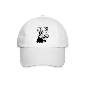 Airedale Terrier Head - Baseball Cap - white/white - Front