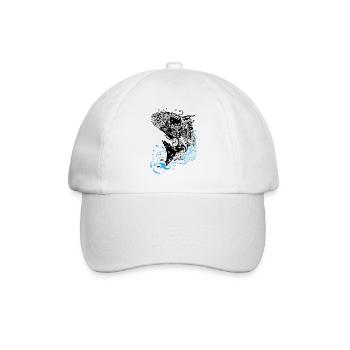 Jumping fish (version for light fabrics) - Baseball Cap - white/white - Front