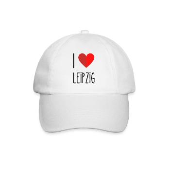 I love Leibzig - Baseballkappe - Weiß/Weiß - Vorne