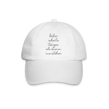 Party tanzen feiern fiesta lustiger Spruch Schrift - Baseballkappe - Weiß/Weiß - Vorne