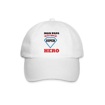 Mon papa est mon super hero - Casquette classique - blanc/blanc - Devant