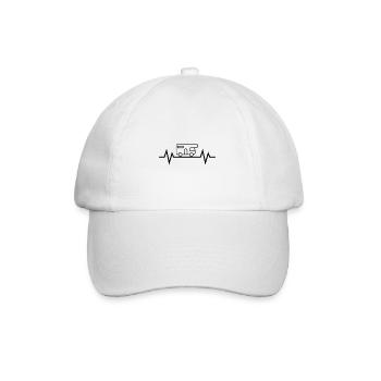Herzschlag Wohnmobil black - Baseballkappe - Weiß/Weiß - Vorne