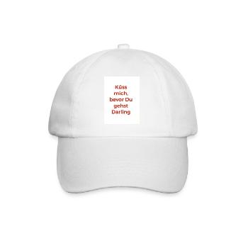 Küss mich bevor Du gehst, Darling (rot auf weiß) - Baseballkappe - Weiß/Weiß - Vorne