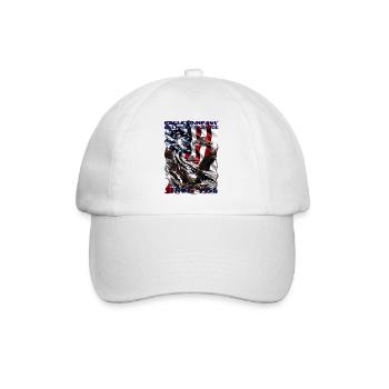 Trucker shirt with eagle on American flag - Baseball Cap - white/white - Front