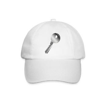 silberfarbener einzelner Schlüssel - Baseballkappe - Weiß/Weiß - Vorne