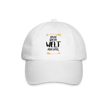 Davon geht die Welt nicht unter - Baseballkappe - Weiß/Weiß - Vorne