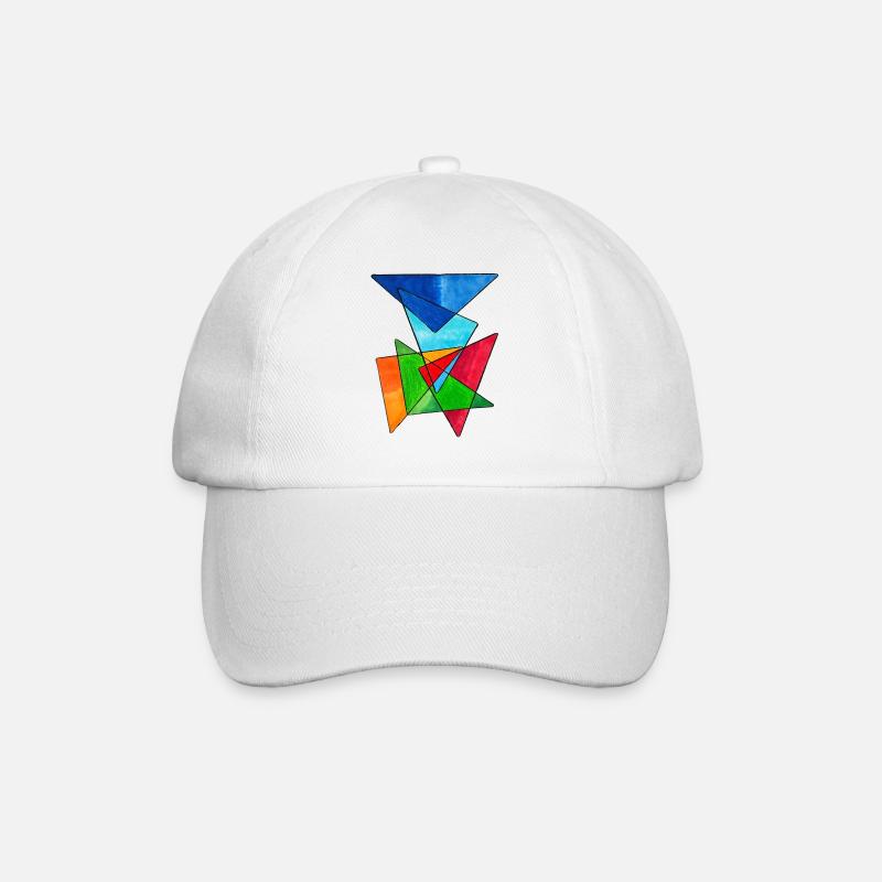 Coloured Triangles - Baseballkappe - Weiß/Weiß