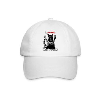 Funny Cat Rocks Heavy Metal Festival Motif - Casquette classique - blanc/blanc - Devant