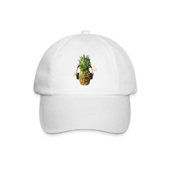L’ananas écoute de la musique forte - Casquette classique - blanc/blanc - Devant
