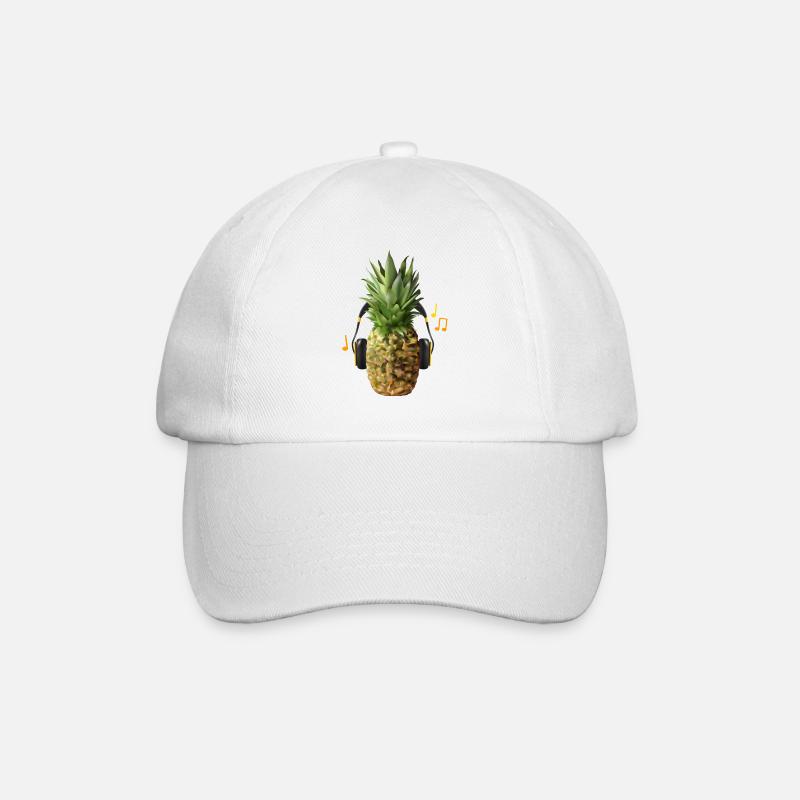L’ananas écoute de la musique forte - Casquette classique - blanc/blanc