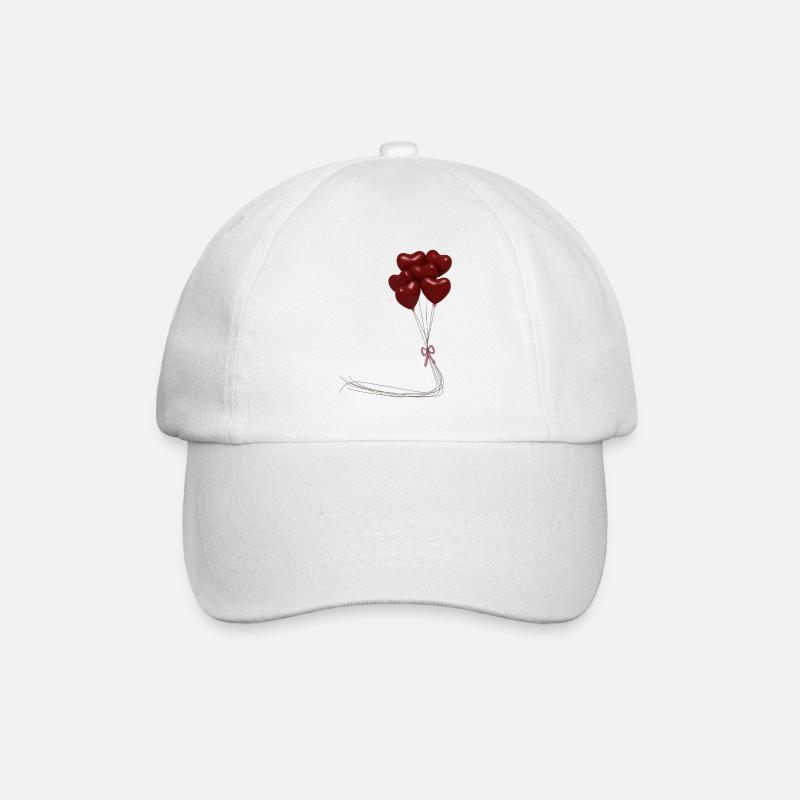 balloons hearts - Baseball Cap - white/white