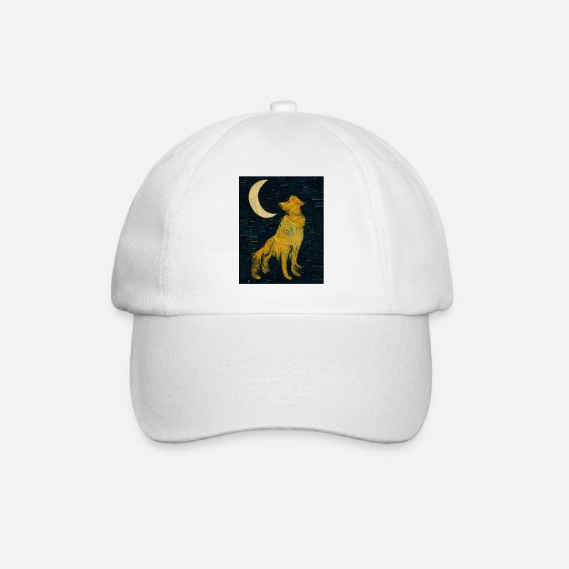 Hund Mond Gemälde - Baseballkappe - Weiß/Weiß