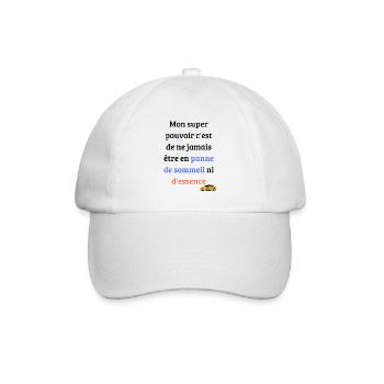Mon super pouvoir c'est de ne jamais être en panne - Casquette classique - blanc/blanc - Devant