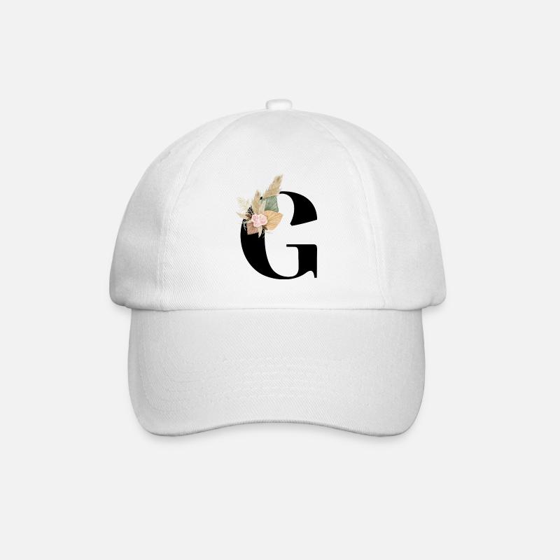 lettre G fleuris - Casquette classique - blanc/blanc