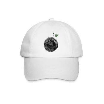 Baumstamm mit Blatt - Baseballkappe - Weiß/Weiß - Vorne