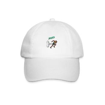 Sprinter / Usain Bolt / Jamaika - Geschenkidee - Baseballkappe - Weiß/Weiß - Vorne