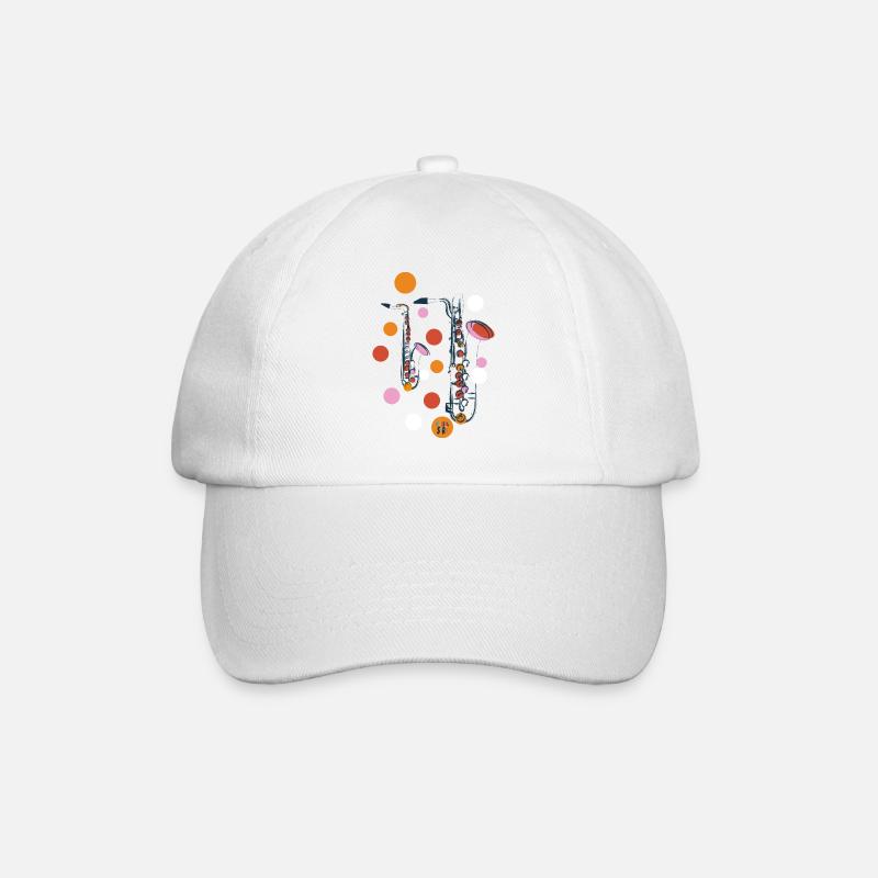 Saxophon - Baseballkappe - Weiß/Weiß