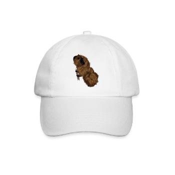 Design mit einem Rosetten-Meerschweinchen 3 - Baseballkappe - Weiß/Weiß - Vorne