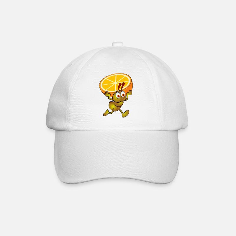 Fourmi jaune avec une orange fendue - Casquette classique - blanc/blanc