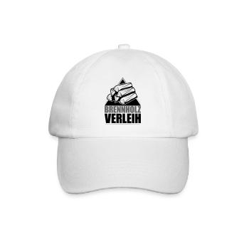 Brennholz Verleih | Farben änderbar - Baseballkappe - Weiß/Weiß - Vorne