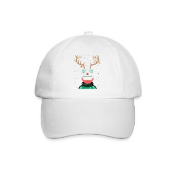 Ugly Christmas Rentier Design by vauART - Baseballkappe - Weiß/Weiß - Vorne