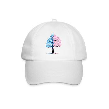Junge Mädchen Herzen Baum - Baseballkappe - Weiß/Weiß - Vorne