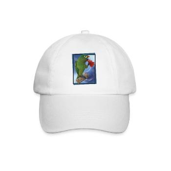 Orangenstirnsittich - Baseballkappe - Weiß/Weiß - Vorne