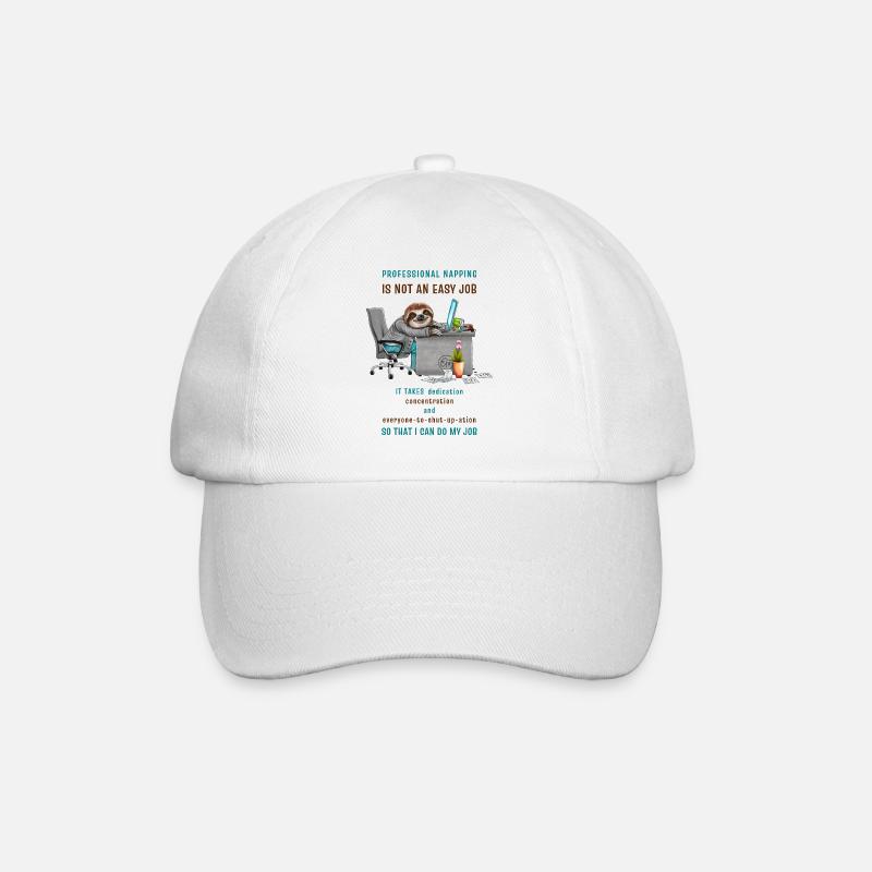 Funny Sloth in the Office Cool Saying - Baseball Cap - white/white