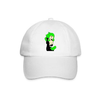 Hoodie Green Cyber Gothic Punk Rock Woman in Black - Baseball Cap - white/white - Front