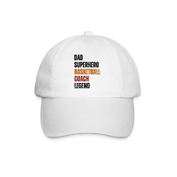basketball coach legend dad superhero vintage text - Baseball Cap - white/white - Front