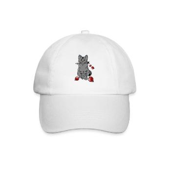 Christmas Cat - Baseballkappe - Weiß/Weiß - Vorne
