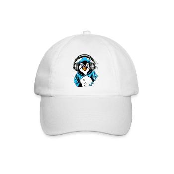 Pingouin avec pull bleu - Casquette classique - blanc/blanc - Devant