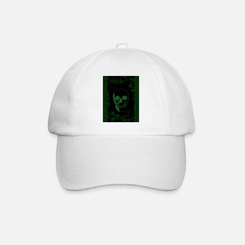 Crâne vert - Casquette classique - blanc/blanc