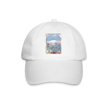 Japan Mount Fuji Cherry Blossom Sakura Collage - Baseball Cap - white/white - Front