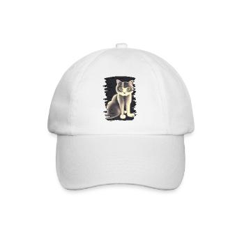 Katzebild - Baseballkappe - Weiß/Weiß - Vorne