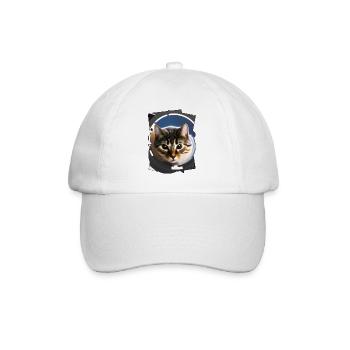 Space cat - Baseballkappe - Weiß/Weiß - Vorne