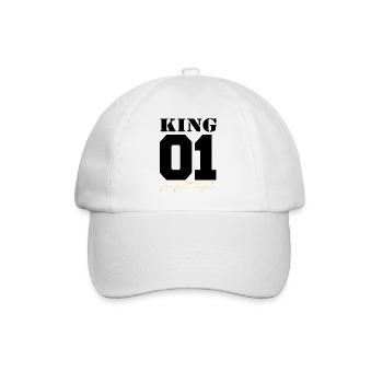 Roi et Reine Couple roi noir et or - Casquette classique - blanc/blanc - Devant