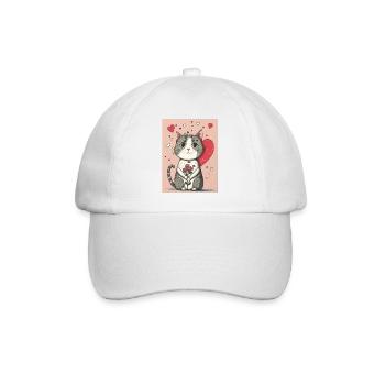 Cute Cat 2023 - Baseball Cap - white/white - Front