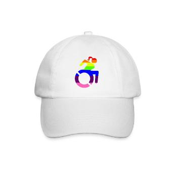 Rollstuhlmädchen LGBTQ-Symbol # - Baseballkappe - Weiß/Weiß - Vorne