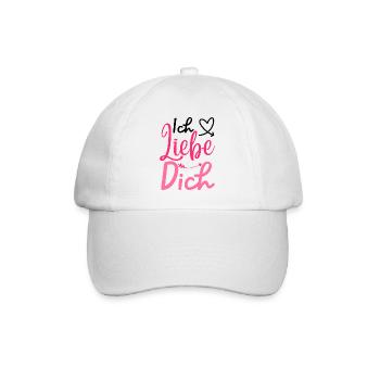 "Ich Liebe Dich" Design, Valentinstagsgeschenk - Baseballkappe - Weiß/Weiß - Vorne