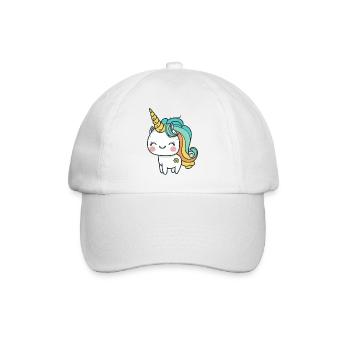 Kawaii Cute Happy Unicorn - Baseball Cap - white/white - Front
