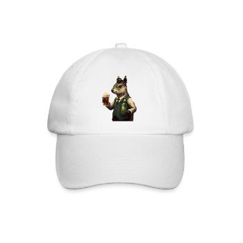 Écureuil chic monsieur avec bière - Casquette classique - blanc/blanc - Devant