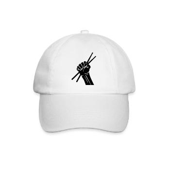 Schlagzeug, Trommel, Musik, Instrument - Baseballkappe - Weiß/Weiß - Vorne