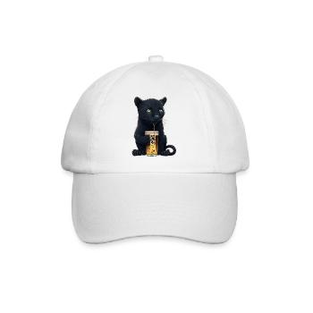 Black Panther boit un verre de bière - Casquette classique - blanc/blanc - Devant