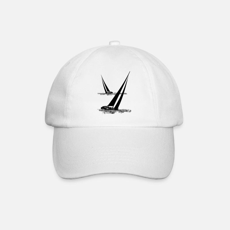 Schwarze Yachten - Baseballkappe - Weiß/Weiß