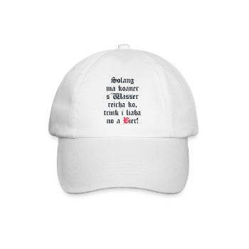 Solange mir keiner das Wasser reichen kann Bier - Baseballkappe - Weiß/Weiß - Vorne