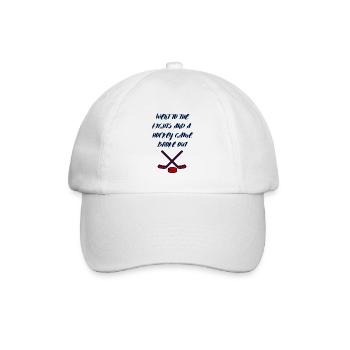 Je suis allé aux bagarres et une partie de hockey a éclaté - Casquette classique - blanc/blanc - Devant