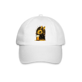 Gefährlich süß, das Bier liebende Kaninchen - Baseballkappe - Weiß/Weiß - Vorne