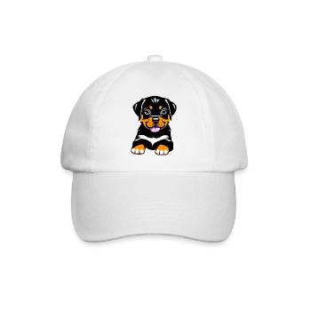 Chiot Rottweiler Chien Chiens Rottweiler Chiot - Casquette classique - blanc/blanc - Devant
