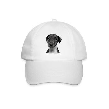 Doberman Doberman chiot chien Doberman dresseur - Casquette classique - blanc/blanc - Devant